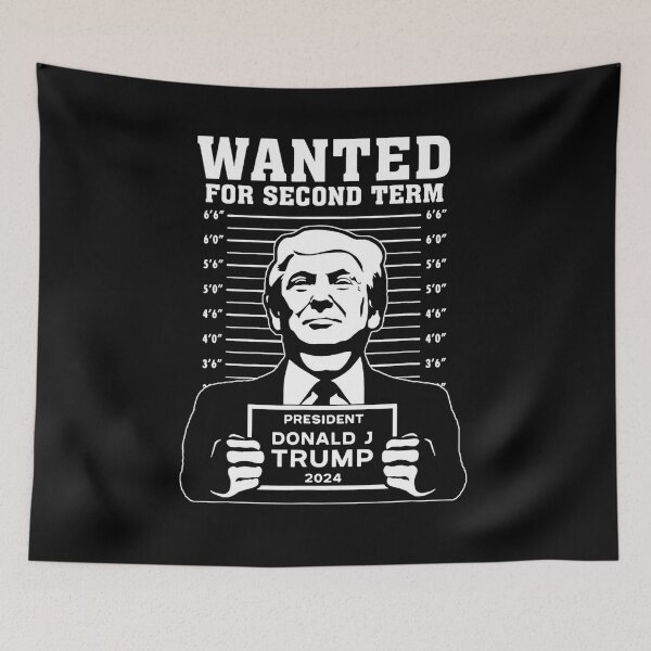 Item preview, Wanted For Second Term President Donald Trump designed and sold by ClothesRevolut.
