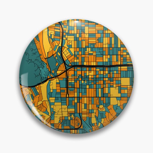Item preview, Pasadena Map Pattern in Orange & Teal designed and sold by PatternMaps.