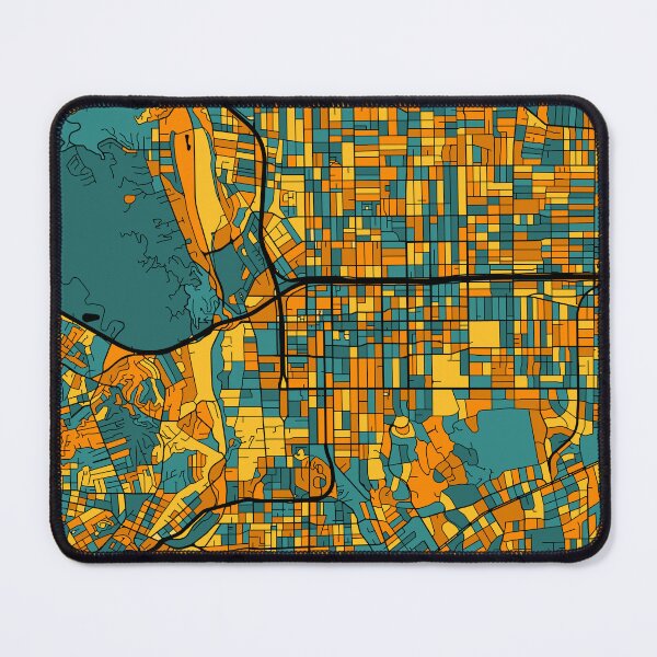 Item preview, Pasadena Map Pattern in Orange & Teal designed and sold by PatternMaps.
