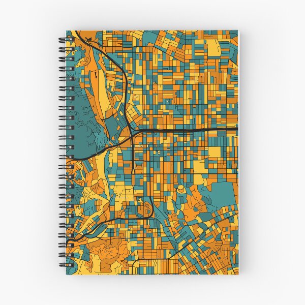Item preview, Pasadena Map Pattern in Orange & Teal designed and sold by PatternMaps.