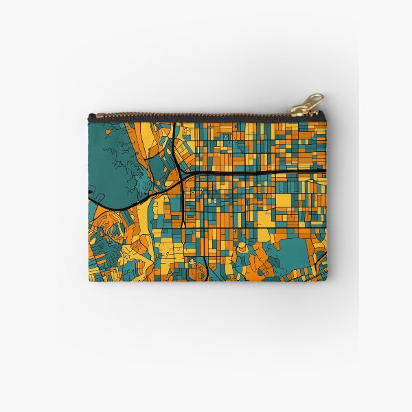 Item preview, Pasadena Map Pattern in Orange & Teal designed and sold by PatternMaps.