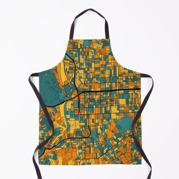 Artikelvorschau, Pasadena-Kartenmuster in Orange und Blaugrün entworfen und verkauft von PatternMaps.