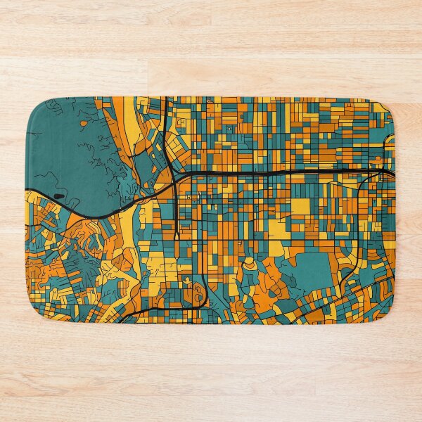 Item preview, Pasadena Map Pattern in Orange & Teal designed and sold by PatternMaps.