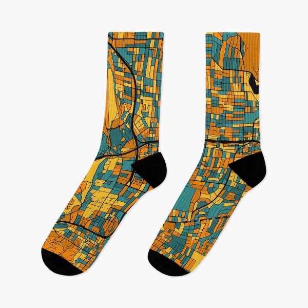 Item preview, Pasadena Map Pattern in Orange & Teal designed and sold by PatternMaps.