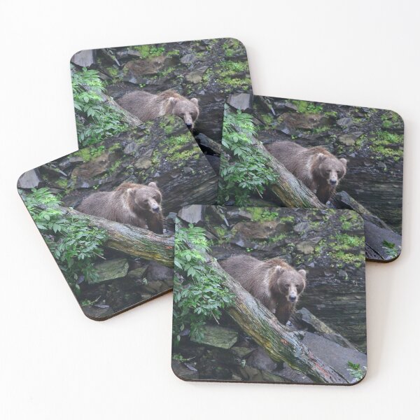 Item preview, Kodiak Bear behind a fallen tree designed and sold by EaglemasterArts.