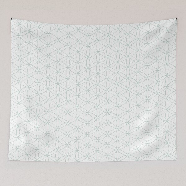 Artikelvorschau, Flower of Life Linocut Pattern - Snow + Mint entworfen und verkauft von Irene Estelle.