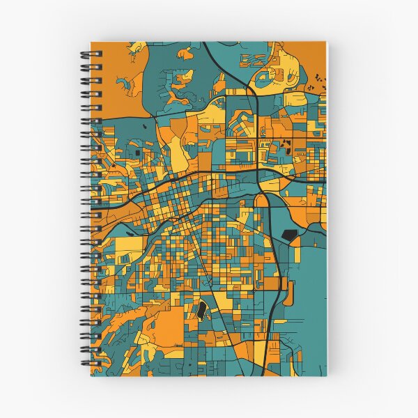 Item preview, Reno Map Pattern in Orange & Teal designed and sold by PatternMaps.
