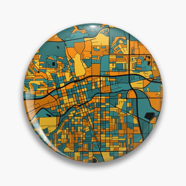 Artikelvorschau, Reno-Kartenmuster in Orange und Blaugrün entworfen und verkauft von PatternMaps.