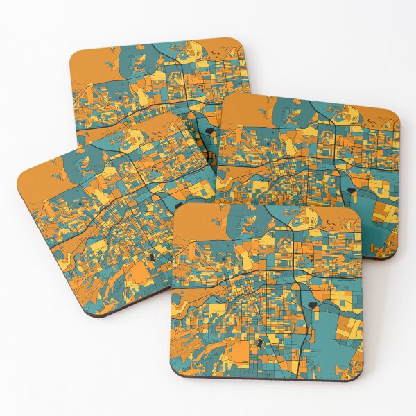 Item preview, Reno Map Pattern in Orange & Teal designed and sold by PatternMaps.