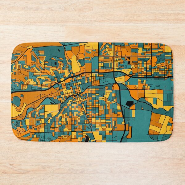 Item preview, Reno Map Pattern in Orange & Teal designed and sold by PatternMaps.