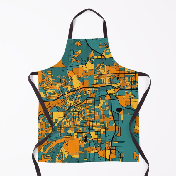 Item preview, Reno Map Pattern in Orange & Teal designed and sold by PatternMaps.