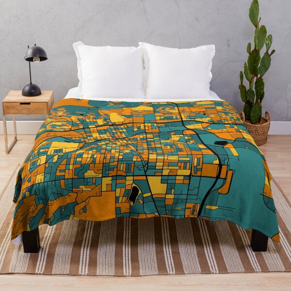 Item preview, Reno Map Pattern in Orange & Teal designed and sold by PatternMaps.