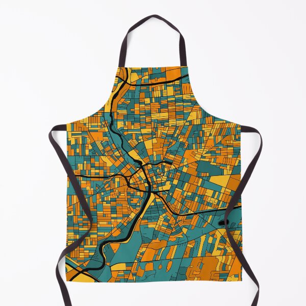 Item preview, Rochester Map Pattern in Orange & Teal designed and sold by PatternMaps.