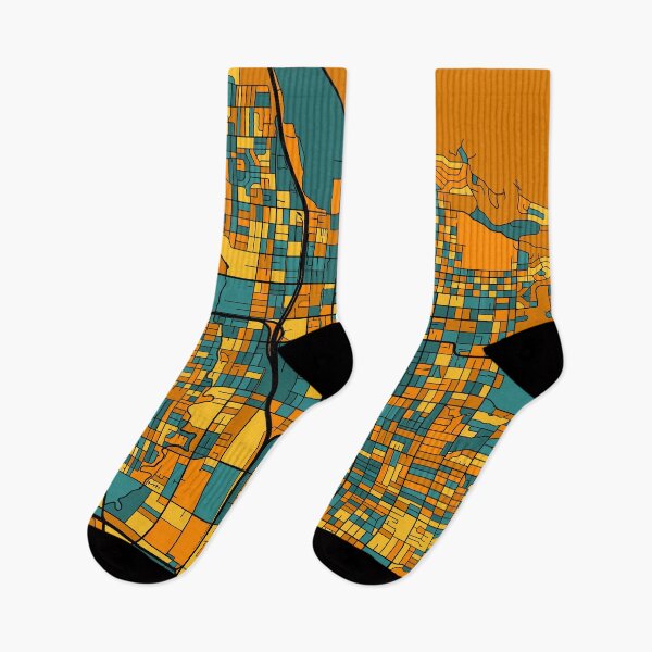 Item preview, Salt Lake City Map Pattern in Orange & Teal designed and sold by PatternMaps.