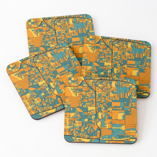 Item preview, San Bernardino Map Pattern in Orange & Teal designed and sold by PatternMaps.