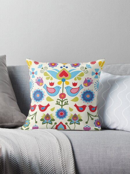 Item preview, Scandinavian folk art birds and blooms designed and sold by Linziloop.