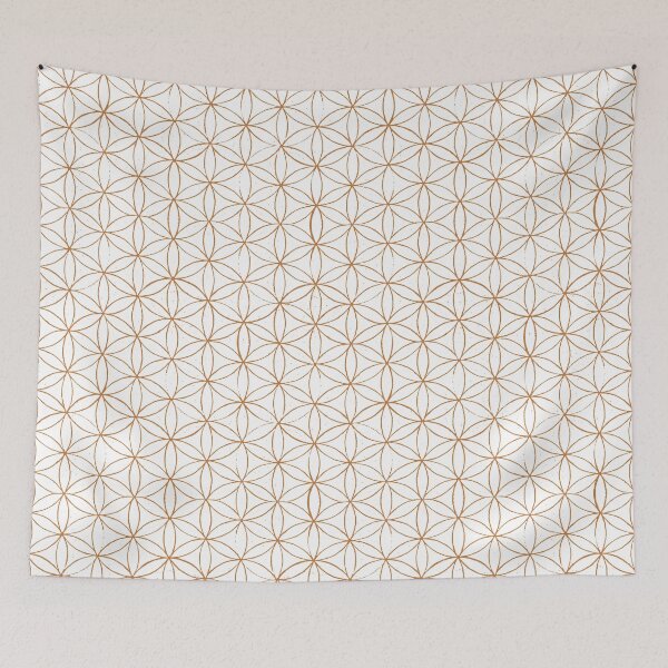 Artikelvorschau, Flower of Life Linocut Pattern - Snow + Rust entworfen und verkauft von Irene Estelle.