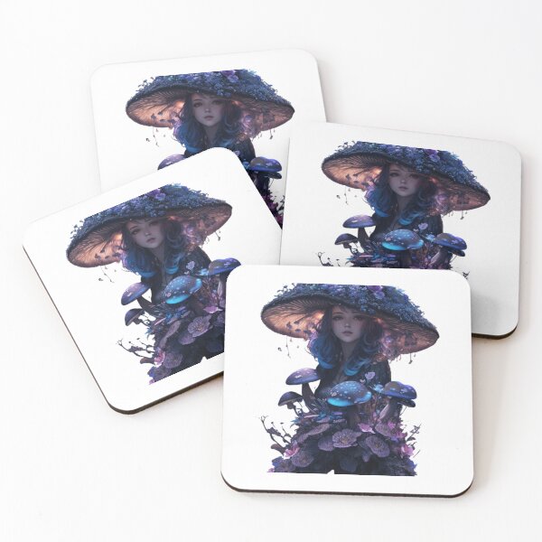 Item preview, A cute fantasy girl having an umbrella of mushroom.  designed and sold by Vegasstickers.