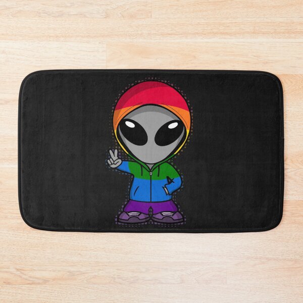 Item preview, Gray Space Alien LGBTQIA+ Pride Colors designed and sold by SpaceAlienTees.