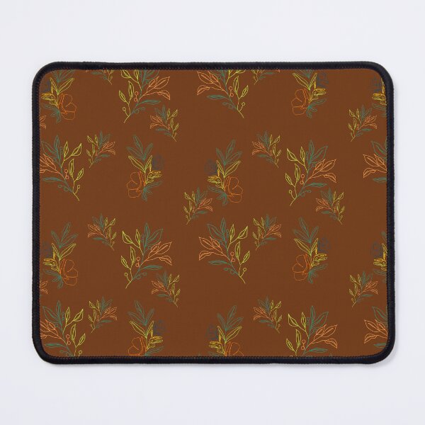 Item preview, Floral outline pattern on brown designed and sold by PrintArtVibez.