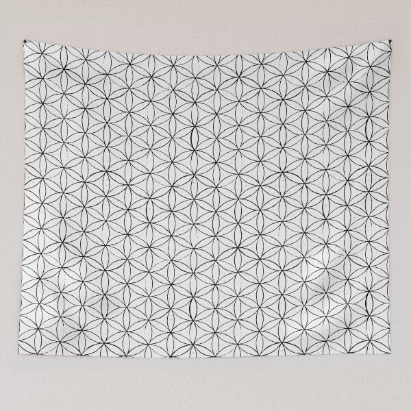Artikelvorschau, Flower of Life Linocut Pattern - Snow + Coal entworfen und verkauft von Irene Estelle.