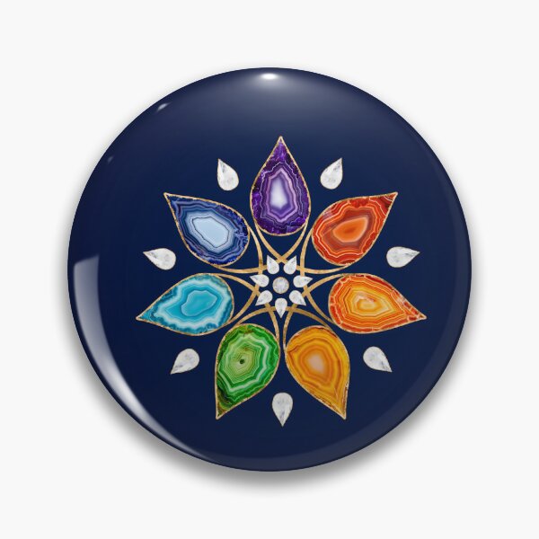 Item preview, Chakra Colors Geode Agate Flower designed and sold by k9printart.