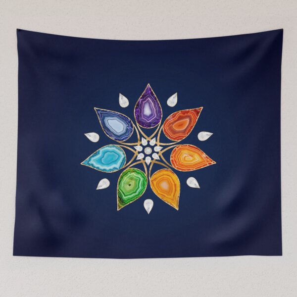 Item preview, Chakra Colors Geode Agate Flower designed and sold by k9printart.