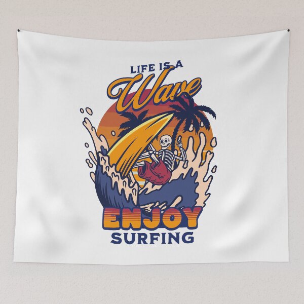 Item preview, Life Is A Wave Enjoy Surfing designed and sold by ThreadmyCanvas.