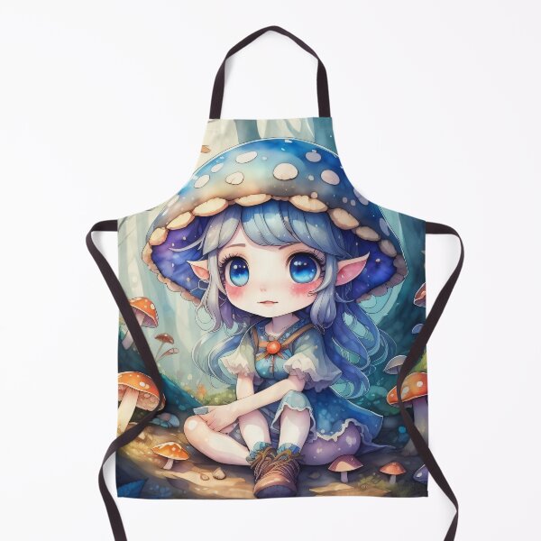 Item preview, Mushroom anime girl in magical forest designed and sold by Printsalotl.
