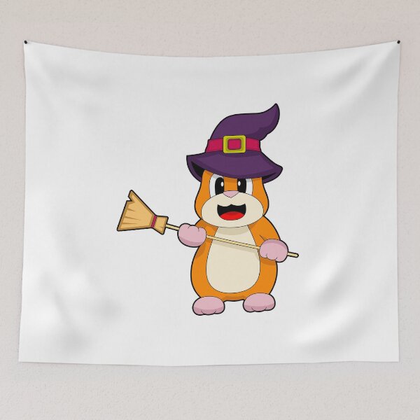 Item preview, Hamster Halloween Witch Broom designed and sold by Snabdesign84.