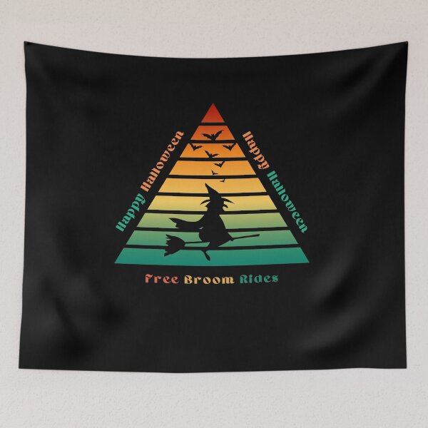 Item preview, Happy Halloween flying witch on broom designed and sold by Viking60North.
