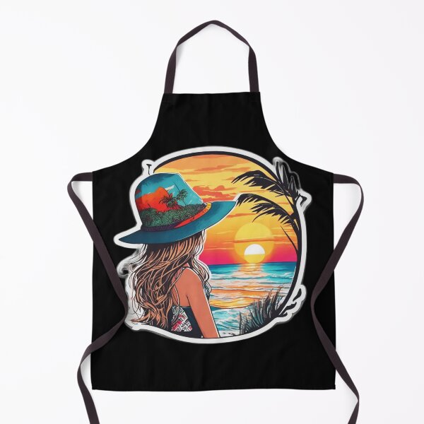 Item preview, Palm Tree Beach Girl Watching Retro Sunset designed and sold by Ridiculam Toga.