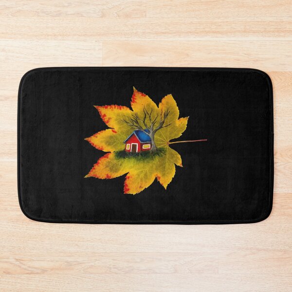Item preview, Little house acrylic painting on an Autumn leaf designed and sold by Funsize-Art.