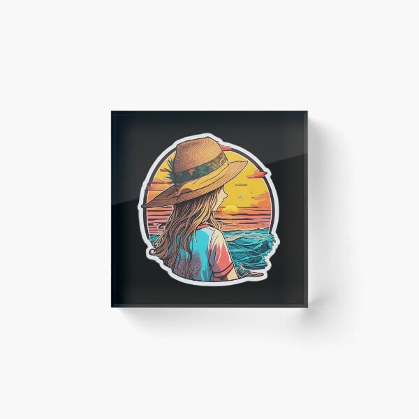 Item preview, Summer Time  Beach Girl Watching Retro Sunset - Vacay Essentials designed and sold by Ridiculam Toga.