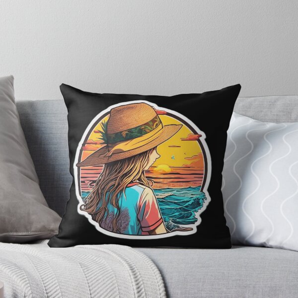Item preview, Summer Time  Beach Girl Watching Retro Sunset - Vacay Essentials designed and sold by Ridiculam Toga.