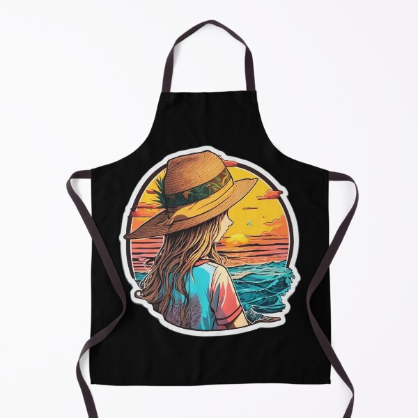 Item preview, Summer Time Beach Girl Watching Retro Sunset - Vacay Essentials designed and sold by Ridiculam Toga.