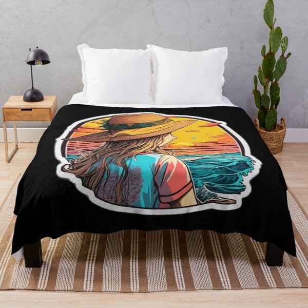 Item preview, Summer Time  Beach Girl Watching Retro Sunset - Vacay Essentials designed and sold by Ridiculam Toga.