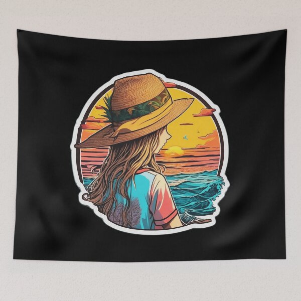 Item preview, Summer Time  Beach Girl Watching Retro Sunset - Vacay Essentials designed and sold by Ridiculam Toga.