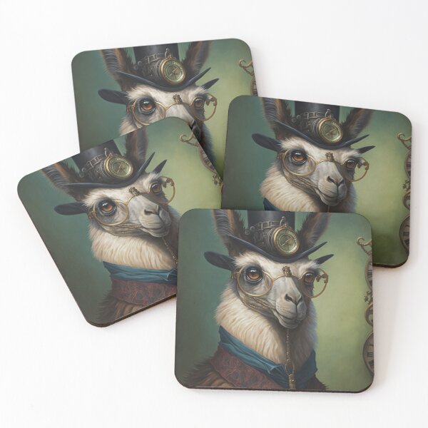 Item preview, Steampunk llama in tophat, oilpainting style designed and sold by Rebelka.