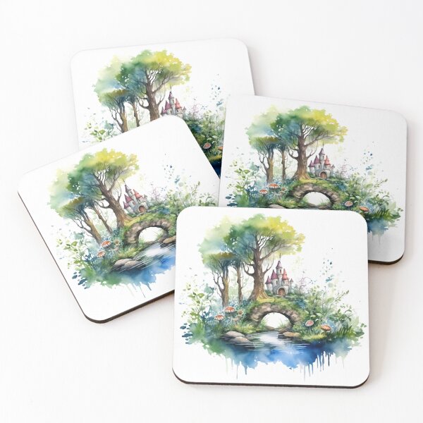 Item preview, Fantasy watercolor forest designed and sold by Estalon.