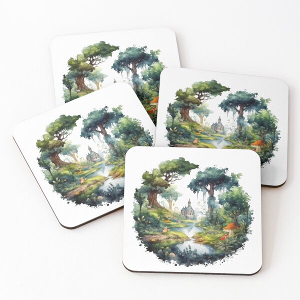 Item preview, Fantasy watercolor forest designed and sold by Estalon.