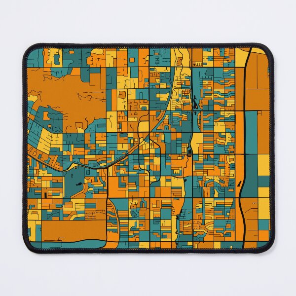 Item preview, Scottsdale Map Pattern in Orange & Teal designed and sold by PatternMaps.