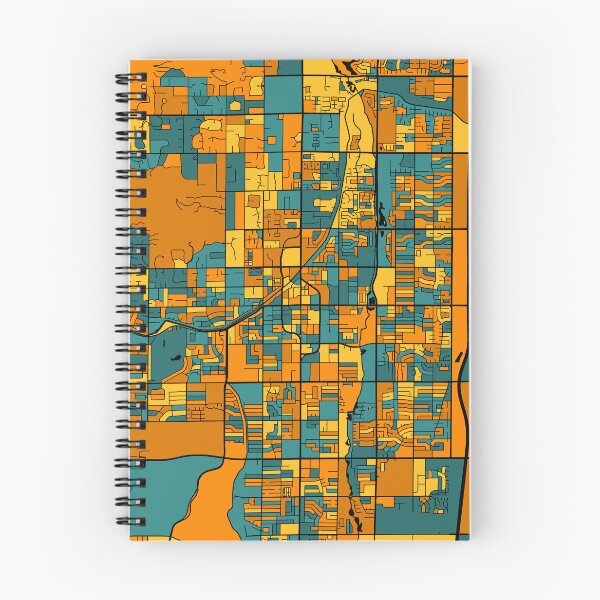Artikelvorschau, Scottsdale-Kartenmuster in Orange und Blaugrün entworfen und verkauft von PatternMaps.