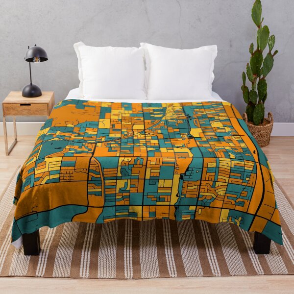 Item preview, Patrón de mapa de Scottsdale en naranja y verde azulado designed and sold by PatternMaps.
