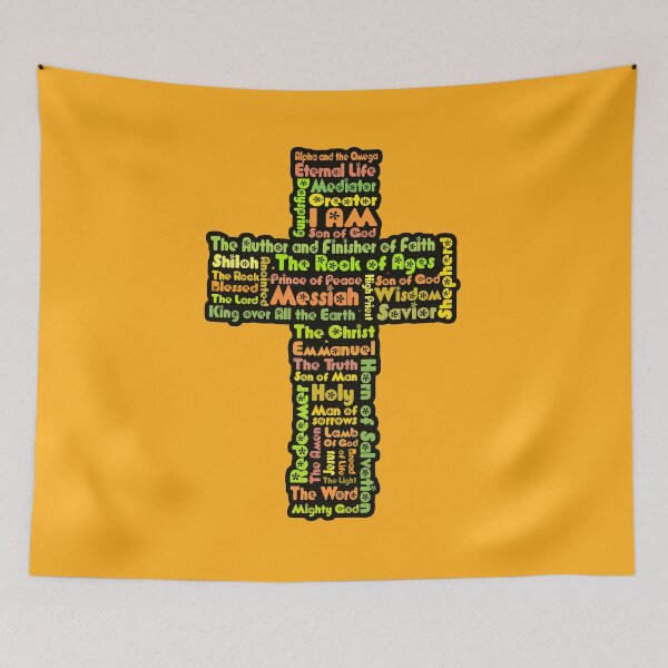 Item preview, Funky Retro Style Names of Jesus Cross designed and sold by Alondra.