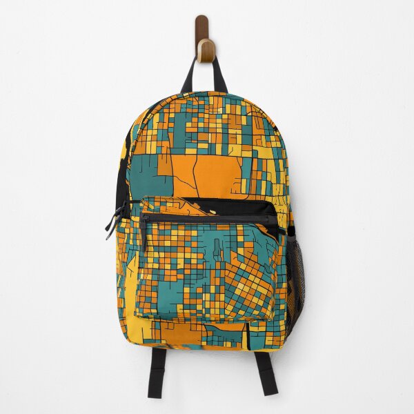 Item preview, Tacoma Map Pattern in Orange & Teal designed and sold by PatternMaps.