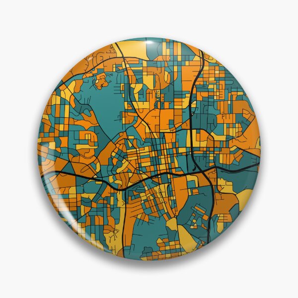 Artikelvorschau, Winston-Salem-Kartenmuster in Orange und Blaugrün entworfen und verkauft von PatternMaps.