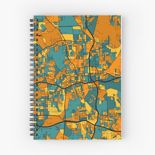 Item preview, Patrón de mapa de Winston-Salem en naranja y verde azulado designed and sold by PatternMaps.