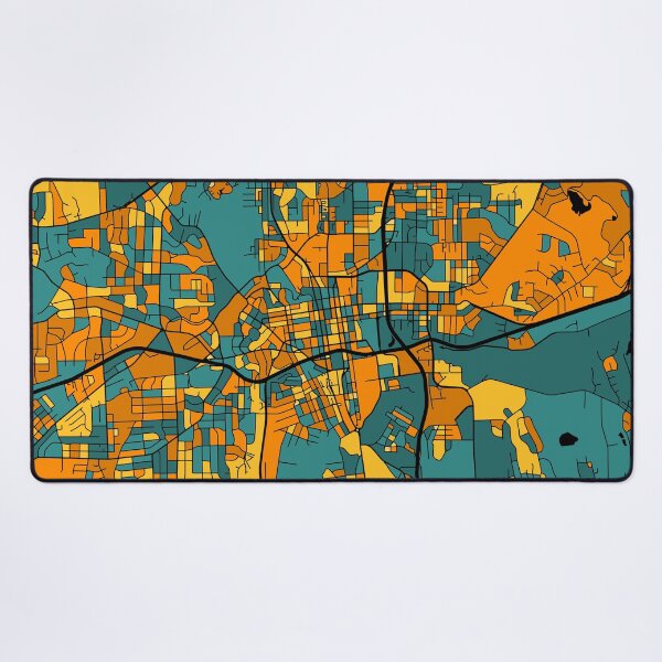 Item preview, Winston-Salem Map Pattern in Orange & Teal designed and sold by PatternMaps.