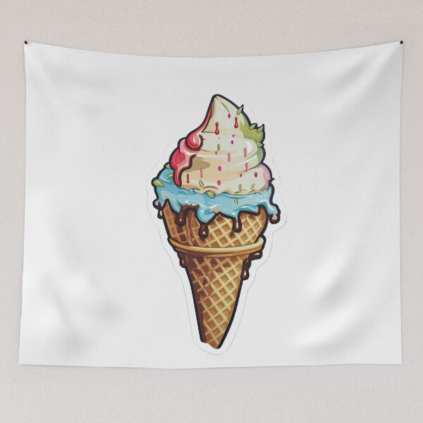 Item preview, ice cream cone fell down folk background designed and sold by abmkf.